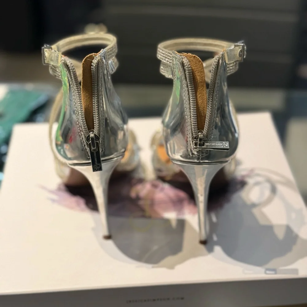 Elegant Silver Strappy Heels - Picture 5 of 12